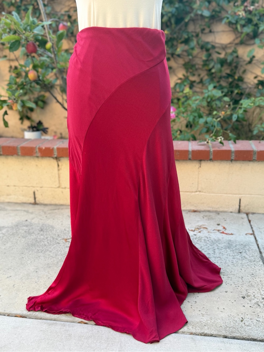 long tall sally Deep Red Bias-Cut Maxi Skirt